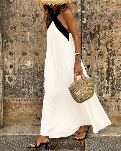 SIENNA | Vestido Elegante con Espalda Descubierta y Cuello Cruzado a la Moda