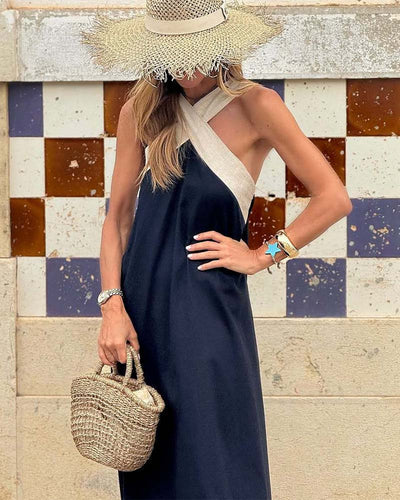 SIENNA | Vestido Elegante con Espalda Descubierta y Cuello Cruzado a la Moda