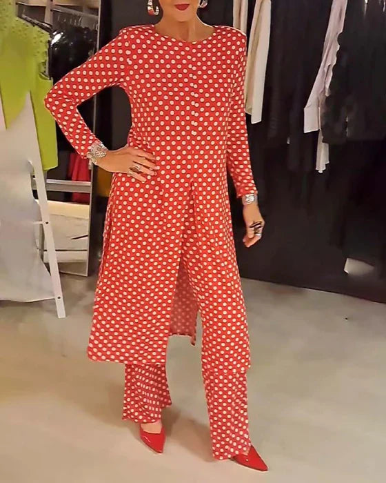 LILIANA | Conjunto Completo de Dos Piezas con Estampado de Lunares para una Elegancia Desenfadada y Looks de Verano Versátiles
