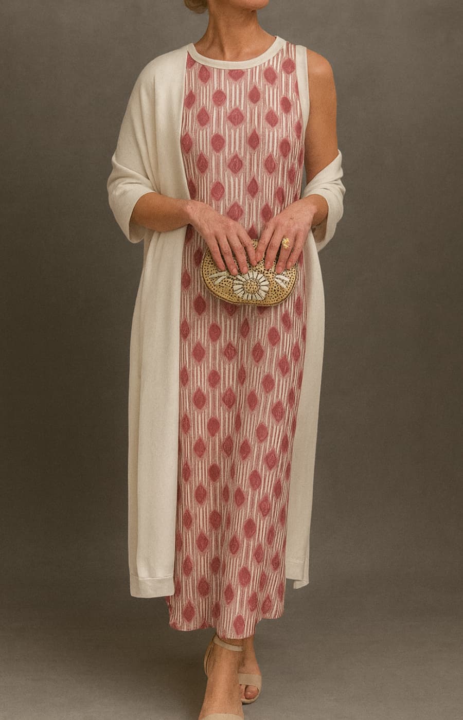 MILENA | Vestido Satinado Elegante con Estola Incluida y Línea Adelgazante para Ocasiones Especiales
