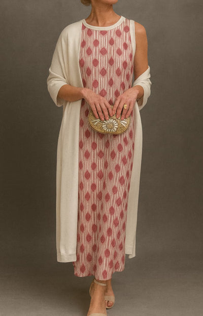 MILENA | Vestido Satinado Elegante con Estola Incluida y Línea Adelgazante para Ocasiones Especiales