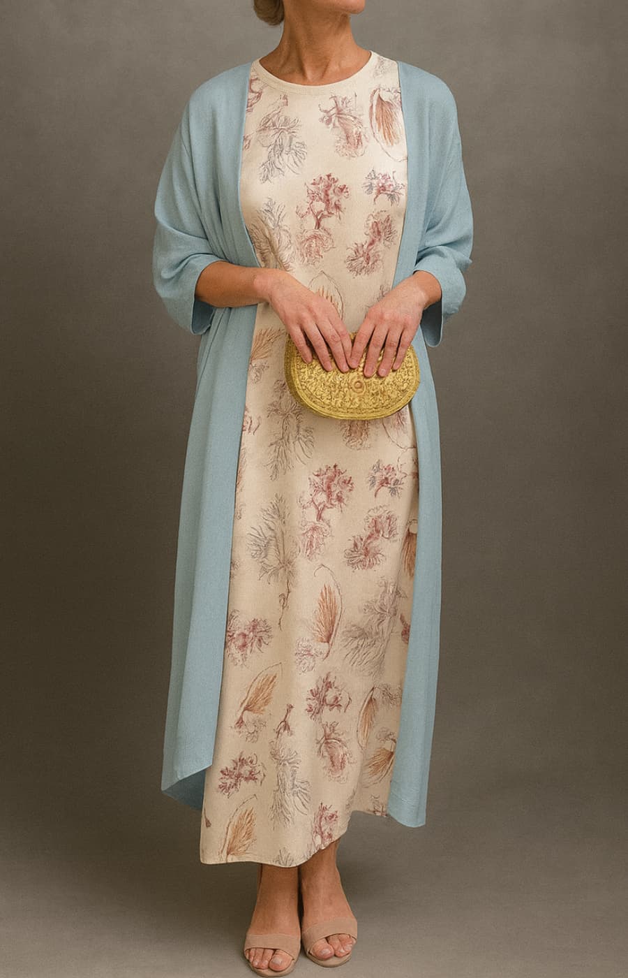 MILENA | Vestido Satinado Elegante con Estola Incluida y Línea Adelgazante para Ocasiones Especiales