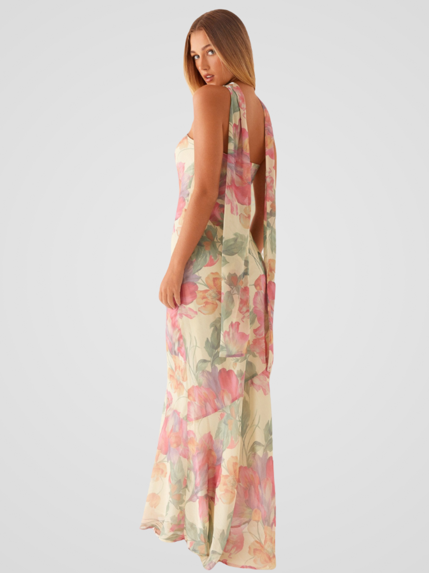 Amelia | Vestido Bandeau en Chiffon Floral