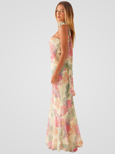 Amelia | Vestido Bandeau en Chiffon Floral