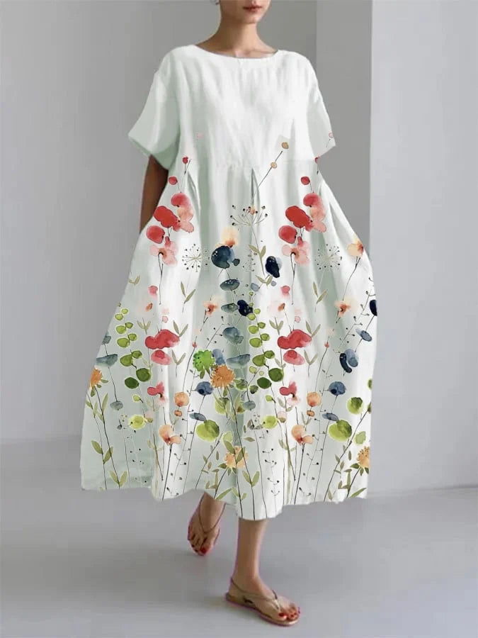 LILIANA | Vestido Largo Casual con Libertad de Movimiento y Estilo Floral para Días de Verano