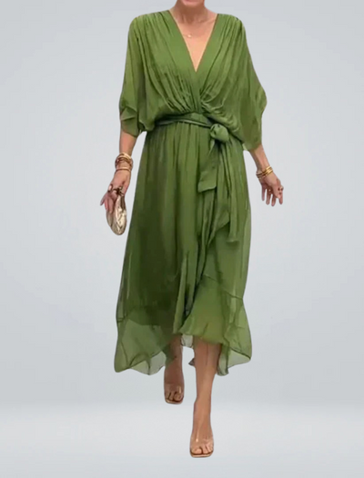 GINEVRA | Vestido Largo Elegante con Escote Femenino