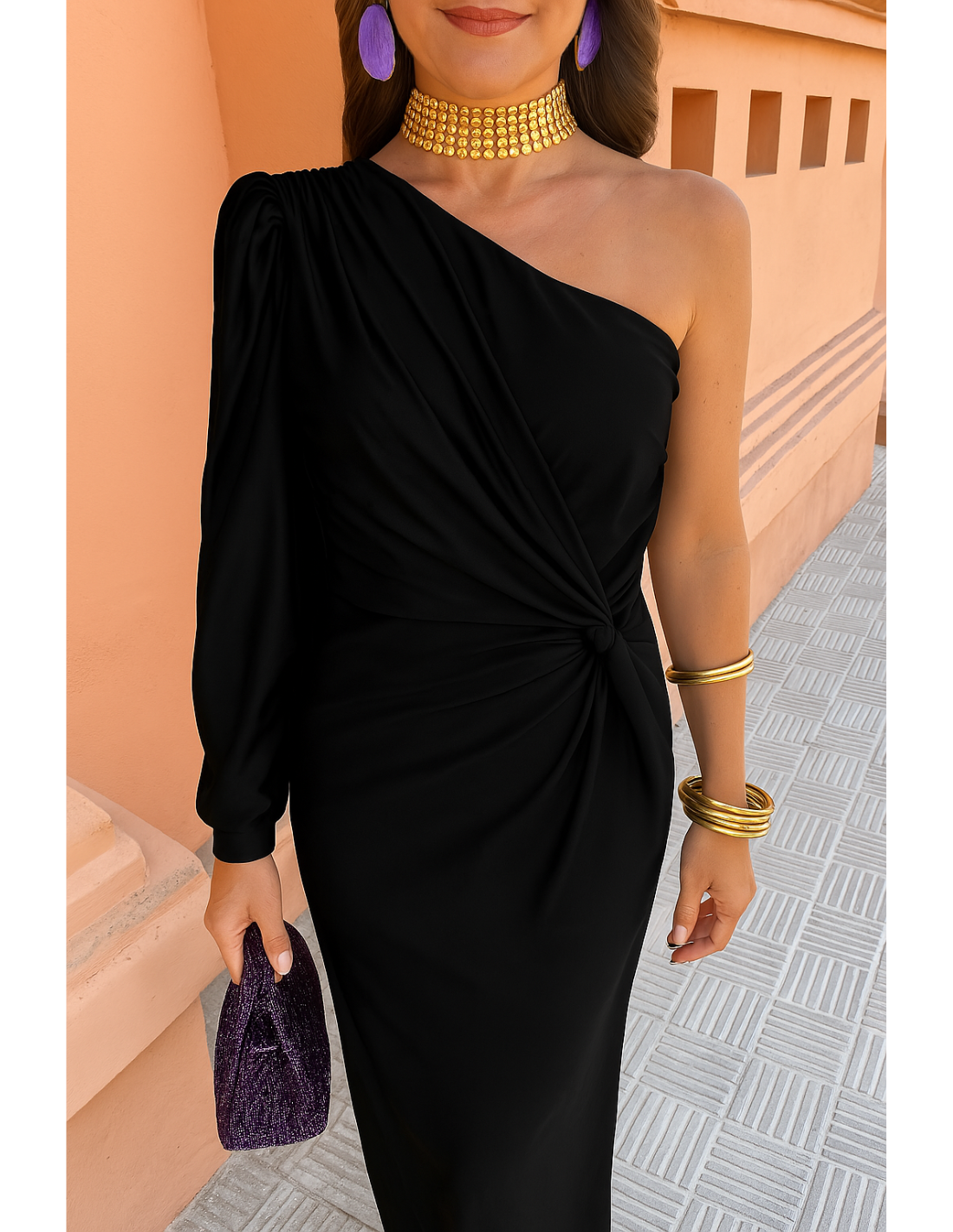 Natalia | Elegante vestido negro de verano