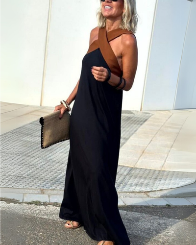SIENNA | Vestido Elegante con Espalda Descubierta y Cuello Cruzado a la Moda