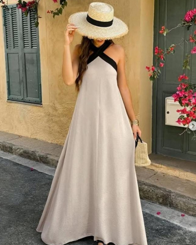 SIENNA | Vestido Elegante con Espalda Descubierta y Cuello Cruzado a la Moda