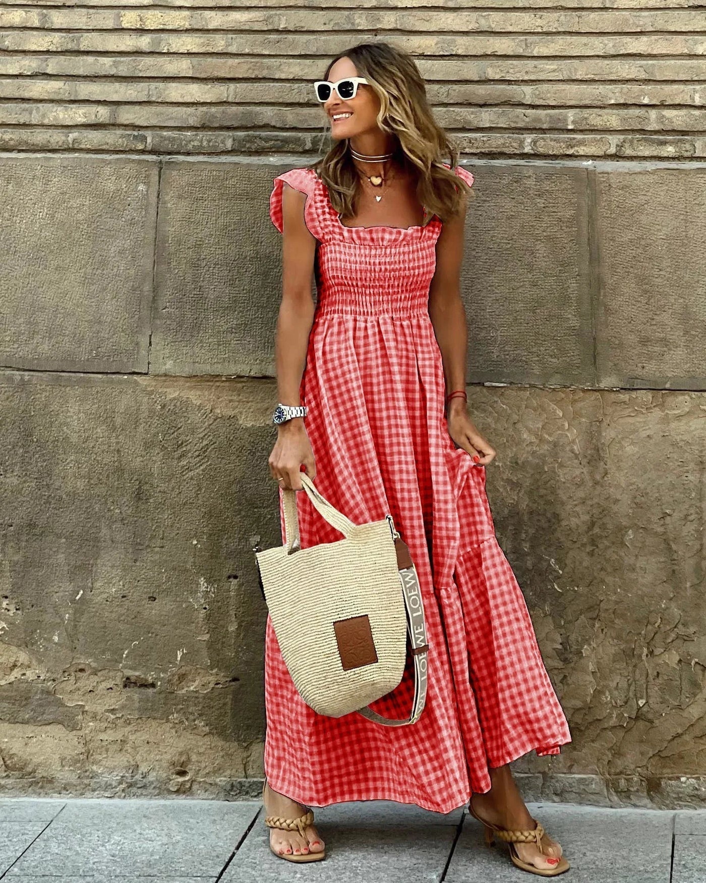 FRANCESCA | Vestido a Cuadros con Corte Retro para Elegancia Instantánea y Comodidad Diaria