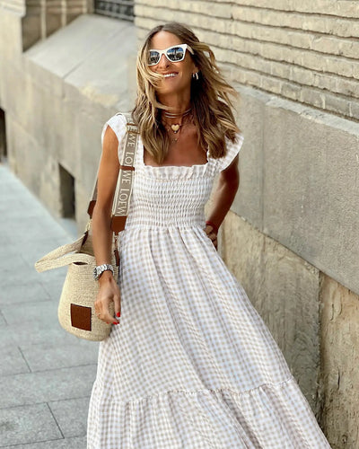 FRANCESCA | Vestido a Cuadros con Corte Retro para Elegancia Instantánea y Comodidad Diaria