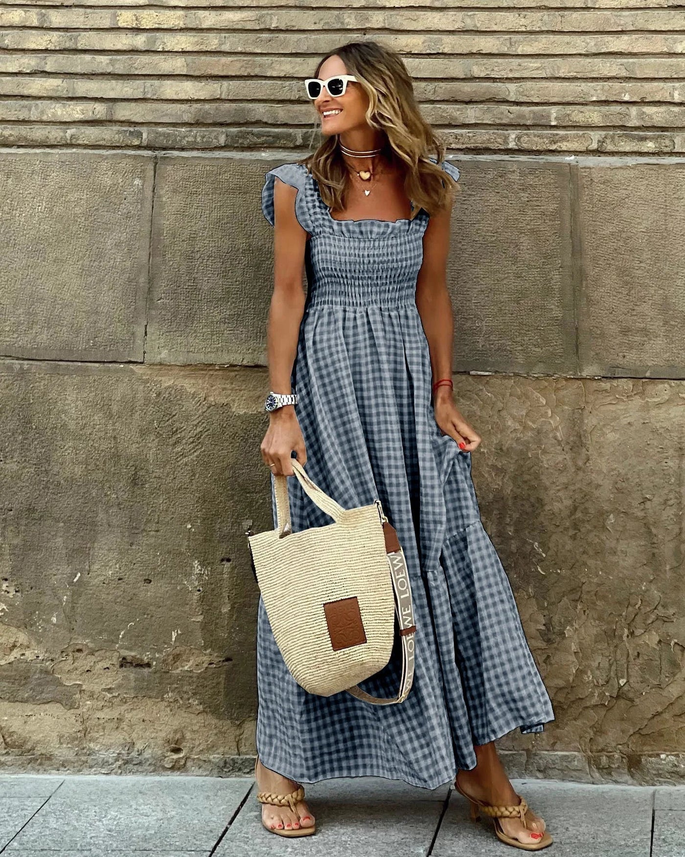 FRANCESCA | Vestido a Cuadros con Corte Retro para Elegancia Instantánea y Comodidad Diaria