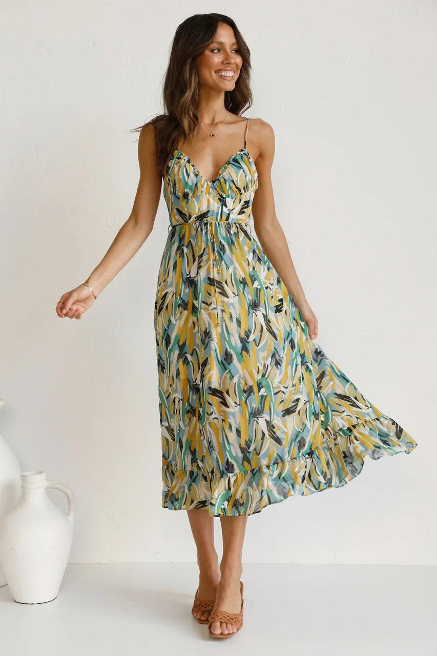 GABRIELLA | Vestido de Verano Impreso con Comodidad Fresca y Estilo Soleado para Días Libres