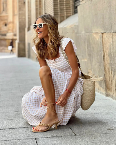 FRANCESCA | Vestido a Cuadros con Corte Retro para Elegancia Instantánea y Comodidad Diaria
