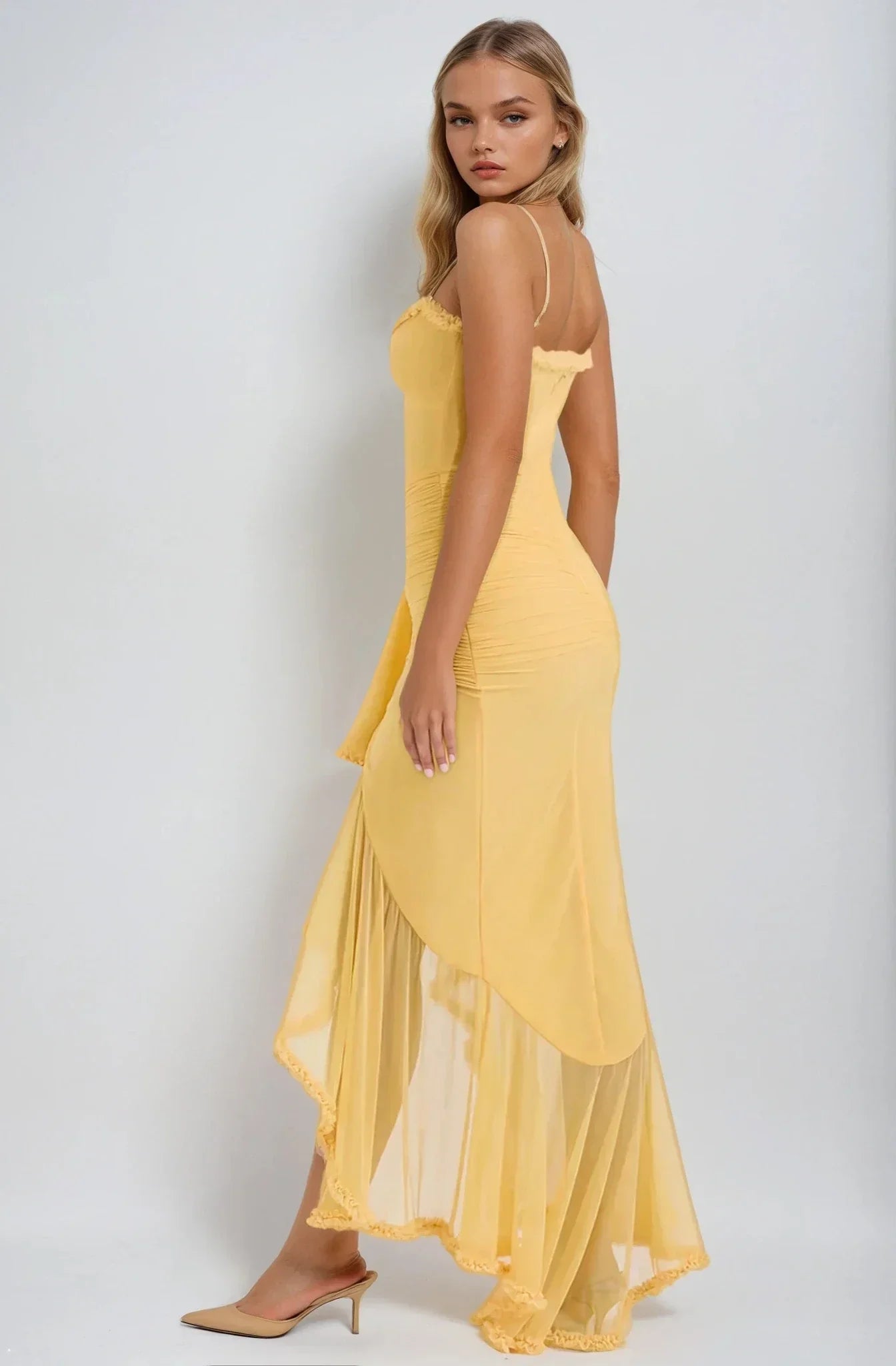 Luciana | Vestido Maxi en Red Amarilla