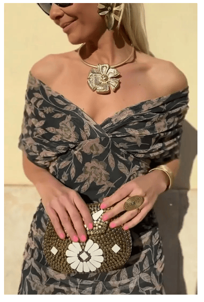 Serena | Vestido Largo Floral Off-Shoulder