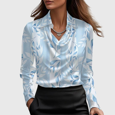 Silvia | Blusa con brillo lujoso y cuello plisado