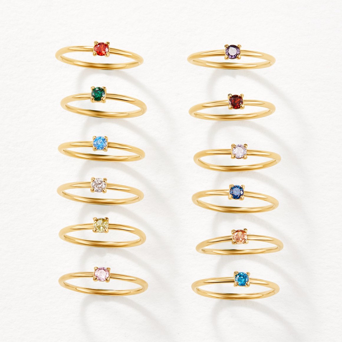 Anillos de oro con piedra natal