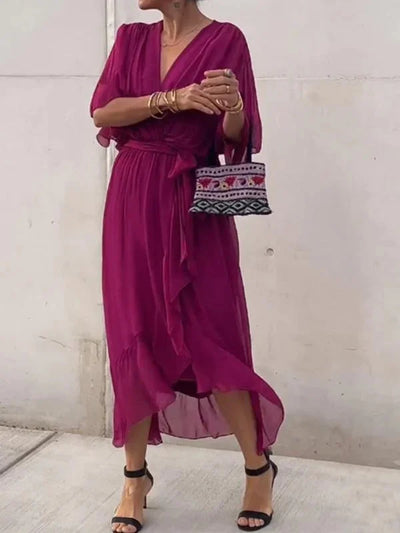 GINEVRA | Vestido Largo Elegante con Escote Femenino