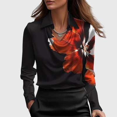 Silvia | Blusa con brillo lujoso y cuello plisado
