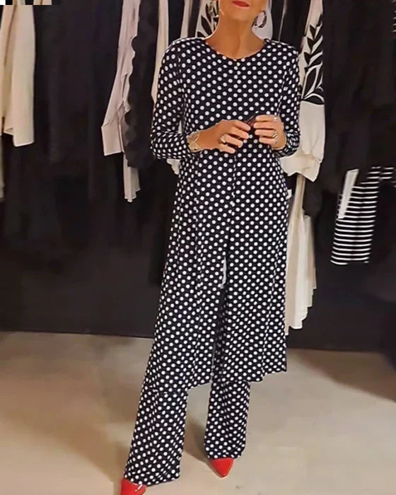 LILIANA | Conjunto Completo de Dos Piezas con Estampado de Lunares para una Elegancia Desenfadada y Looks de Verano Versátiles