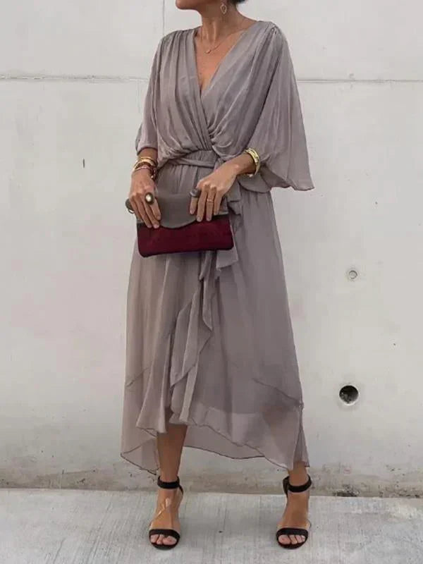 GINEVRA | Vestido Largo Elegante con Escote Femenino