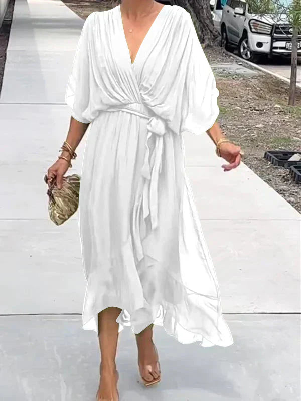 GINEVRA | Vestido Largo Elegante con Escote Femenino