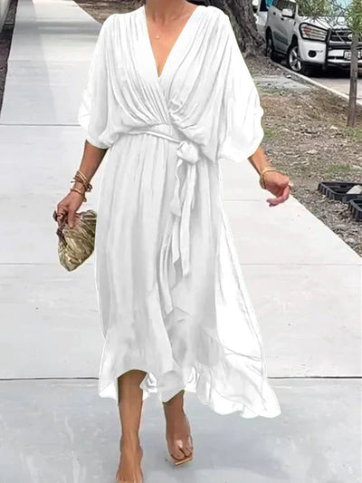 GINEVRA | Vestido Largo Elegante con Escote Femenino