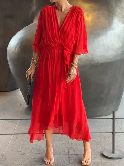GINEVRA | Vestido Largo Elegante con Escote Femenino