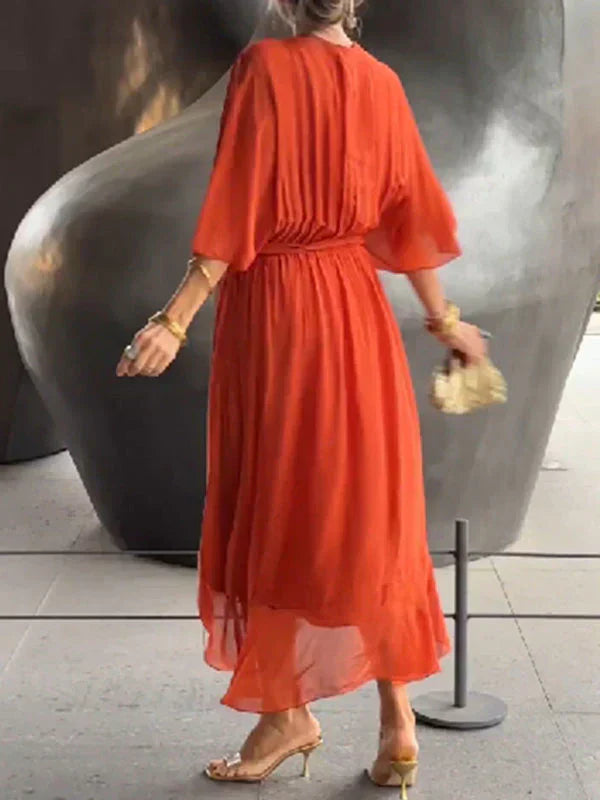 GINEVRA | Vestido Largo Elegante con Escote Femenino