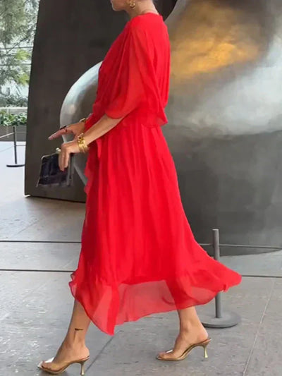 GINEVRA | Vestido Largo Elegante con Escote Femenino