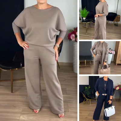 GABRIELLA | Conjunto de 3 Piezas con Cárdigan Largo, Confort Elegante y Estilo Versátil para Todas las Ocasiones