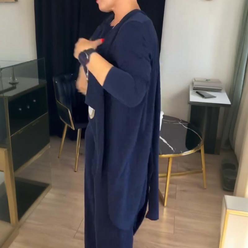 GABRIELLA | Conjunto de 3 Piezas con Cárdigan Largo, Confort Elegante y Estilo Versátil para Todas las Ocasiones